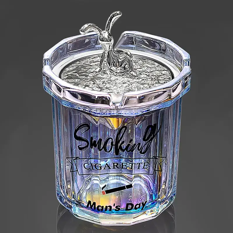 Glass Ashtray with Lid and Funnel, Anti-Fly Ash Ashtray for Office and Home Use, Personalized Windproof Ashtray for Living Room, Custom-Made - Image 21