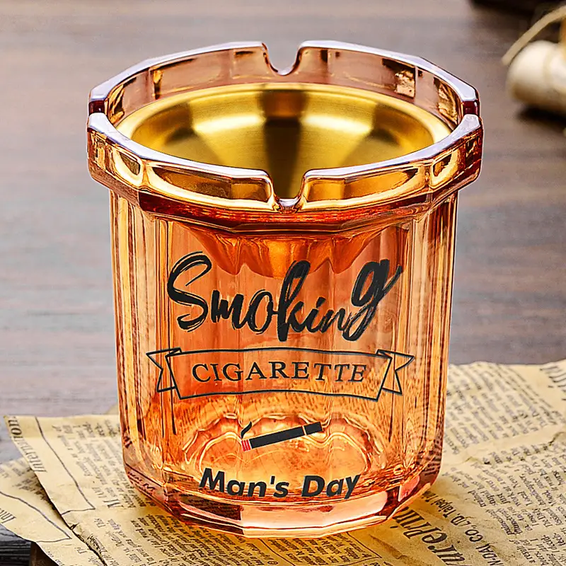 Glass Ashtray with Lid and Funnel, Anti-Fly Ash Ashtray for Office and Home Use, Personalized Windproof Ashtray for Living Room, Custom-Made - Image 4