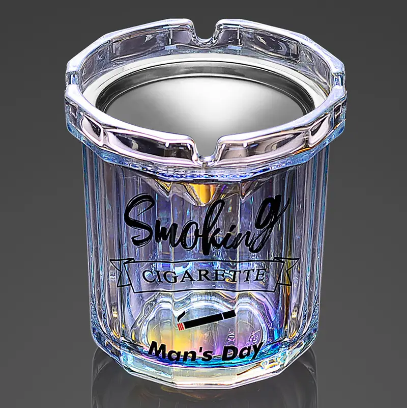 Glass Ashtray with Lid and Funnel, Anti-Fly Ash Ashtray for Office and Home Use, Personalized Windproof Ashtray for Living Room, Custom-Made - Image 8
