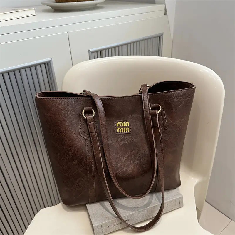 Black High-End Women's Large Capacity Shoulder Tote Bag - Image 5