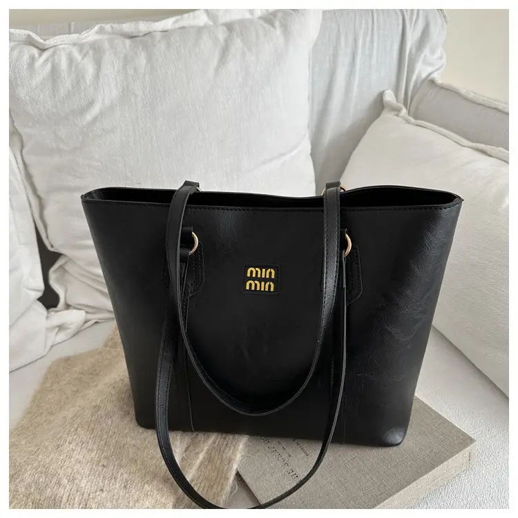 Black High-End Women's Large Capacity Shoulder Tote Bag — feature 18