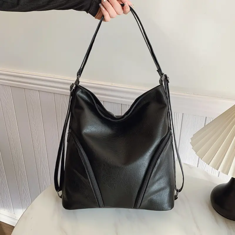 Brown PU Leather Crossbody Bag for Women - Image 6