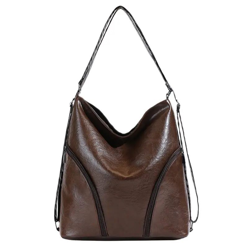 Brown PU Leather Crossbody Bag for Women - Image 8