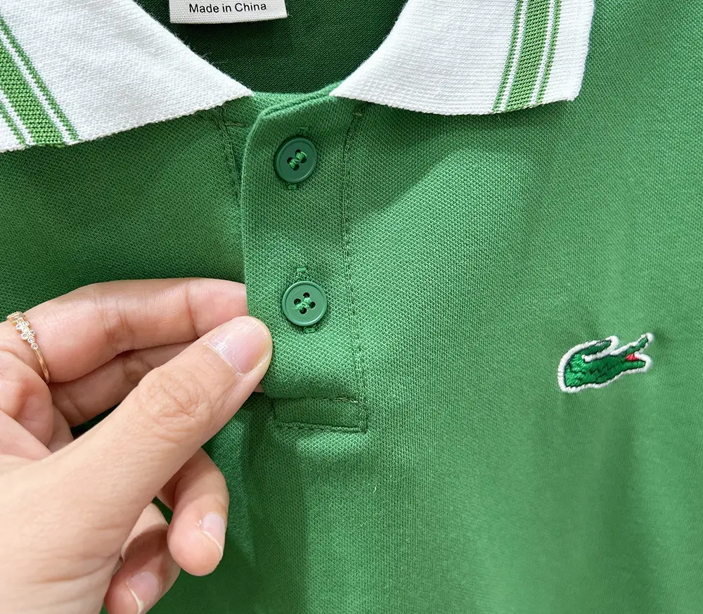 Boys Polo Shirt Blue Trim 2025 with Crocodile Logo — feature 7