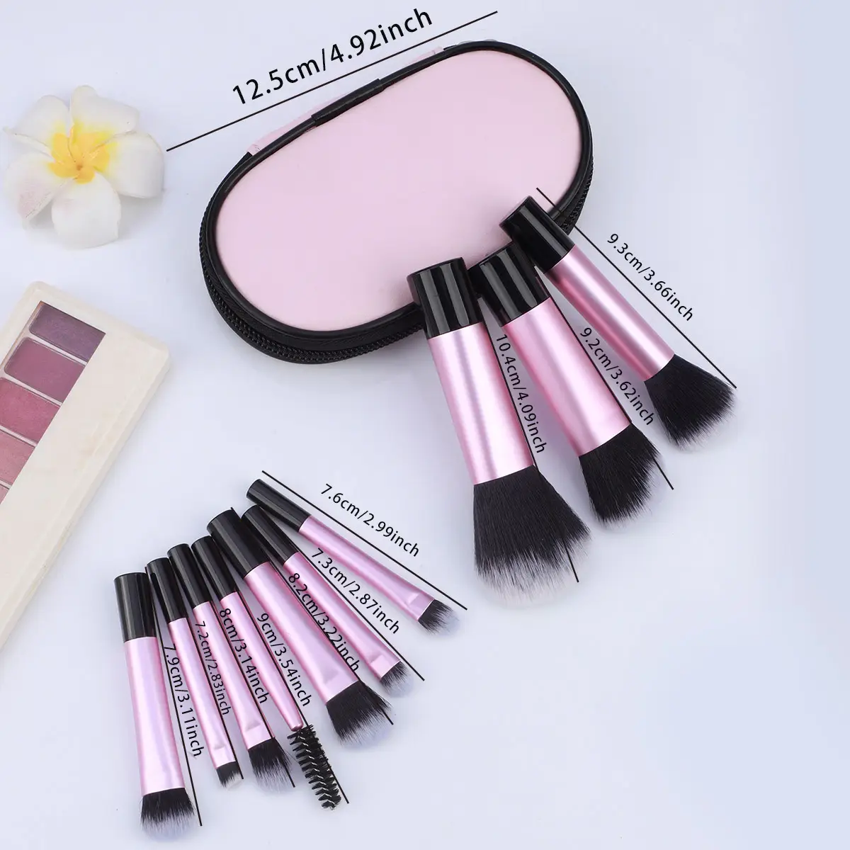 Cross-border 10-Piece Makeup Brushes Set Pink