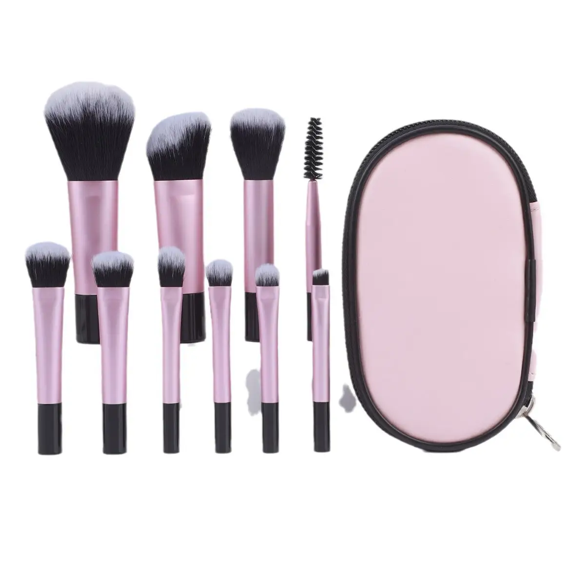 Cross-border 10-Piece Makeup Brushes Set Pink
