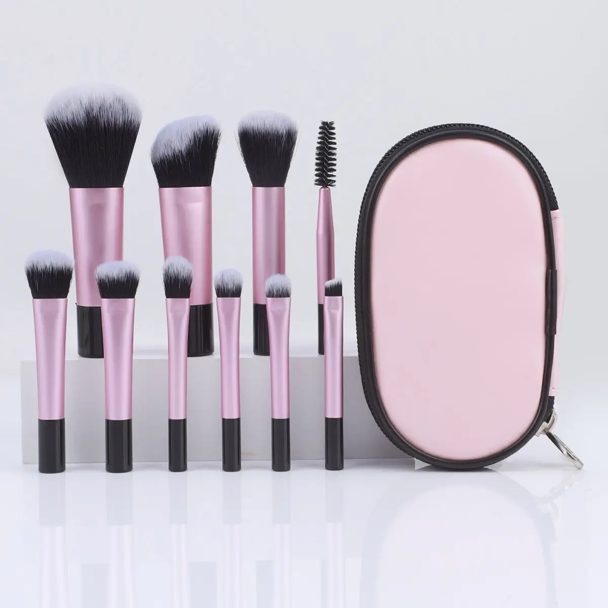 Cross-border 10-Piece Makeup Brushes Set Pink