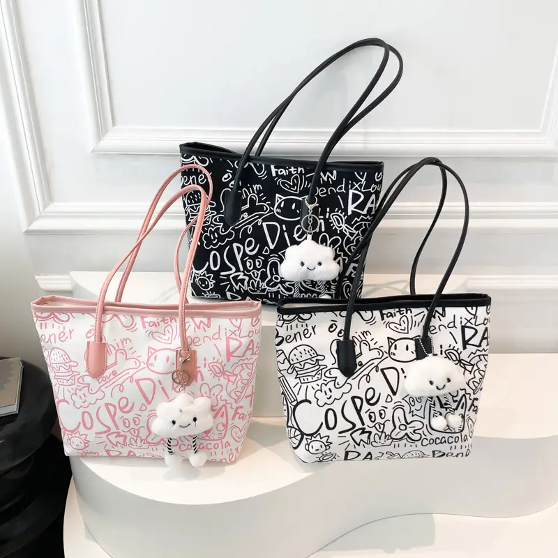 Women Graffiti Canvas Shoulder Bag 2025 New - Image 5