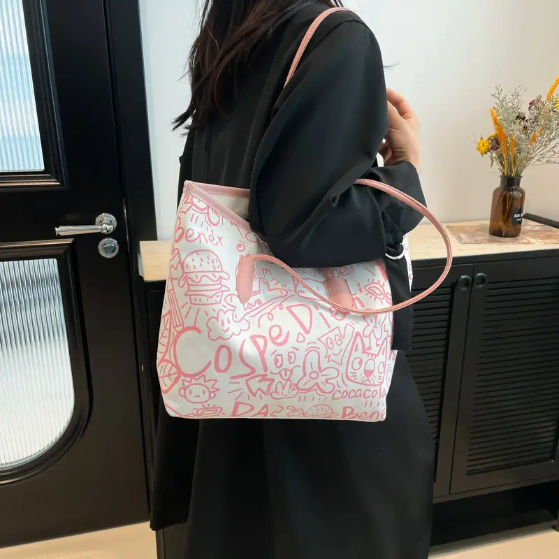 Women Graffiti Canvas Shoulder Bag 2025 New - Image 6