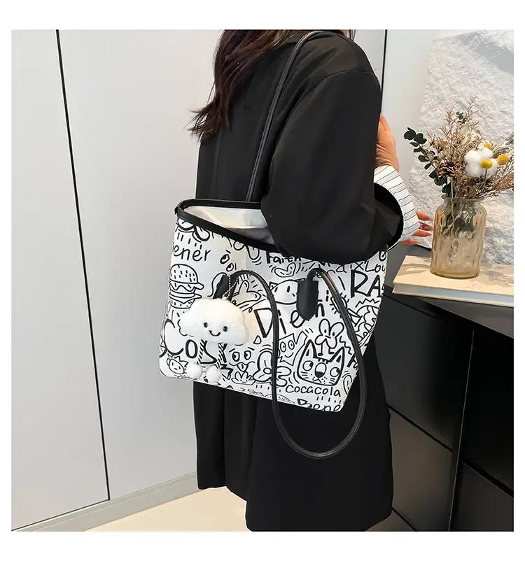Women Graffiti Canvas Shoulder Bag 2025 New — feature 11