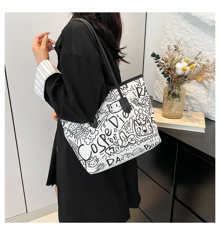Women Graffiti Canvas Shoulder Bag 2025 New — feature 14