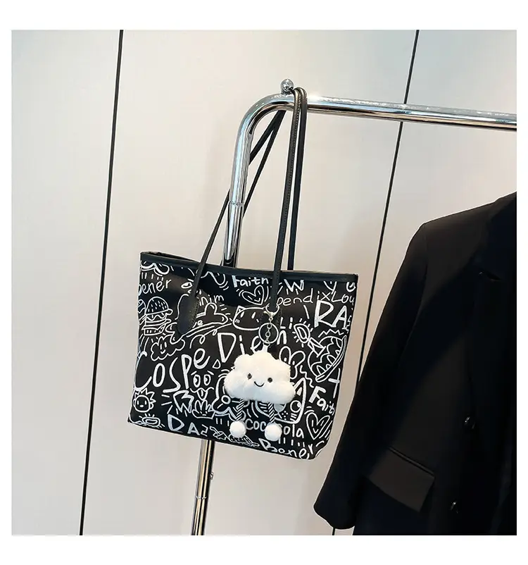 Women Graffiti Canvas Shoulder Bag 2025 New — feature 20
