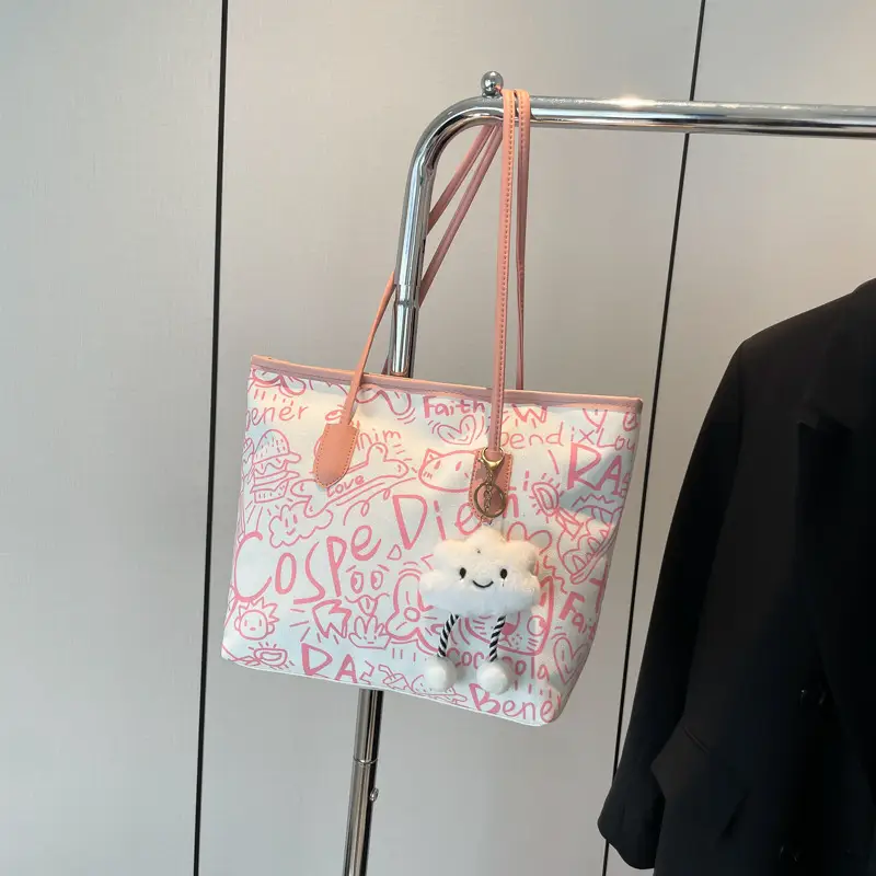 Women Graffiti Canvas Shoulder Bag 2025 New - Image 3