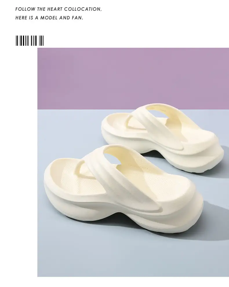 Thick-soled height-increasing flip-flops women's summer outdoor wear eva step excrement feeling home indoor outdoor beach sandals — feature 13