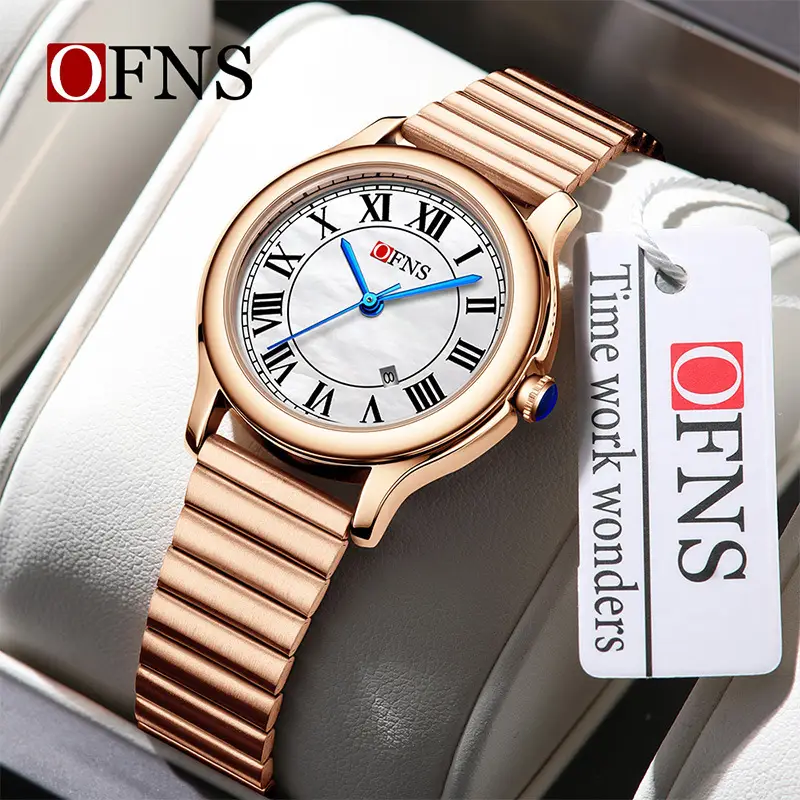 OFNS Gold Plated Luxury Watch with Calendar - Image 4