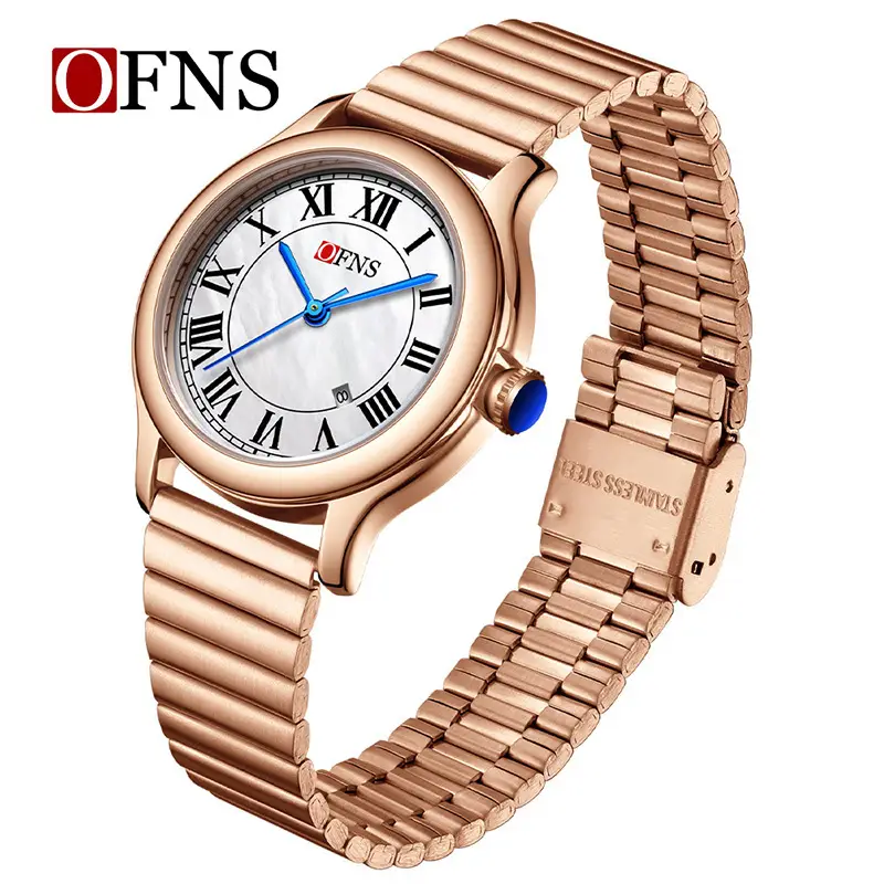 OFNS Gold Plated Luxury Watch with Calendar - Image 2