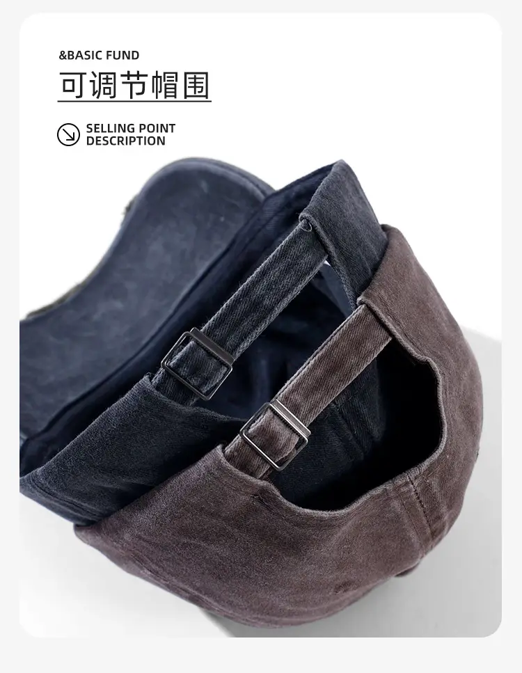 American Style Vintage Washed Cap Women's Big Head Size Showface Small 2024 New Korean Style Ins Trendy Men's Baseball Cap — feature 16