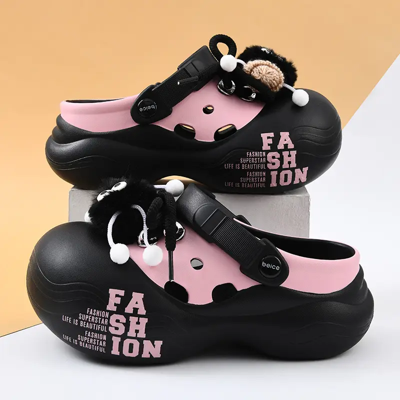 Thick-soled Cave Shoes Women's Summer Height-increasing Non-slip Slippers EVA Deodorant Breathable Cartoon All-match Beach Toe Slippers - Image 6
