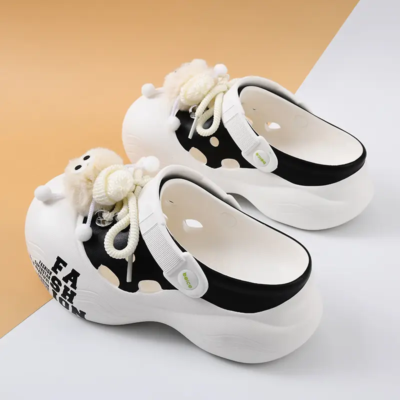 Thick-soled Cave Shoes Women's Summer Height-increasing Non-slip Slippers EVA Deodorant Breathable Cartoon All-match Beach Toe Slippers - Image 2