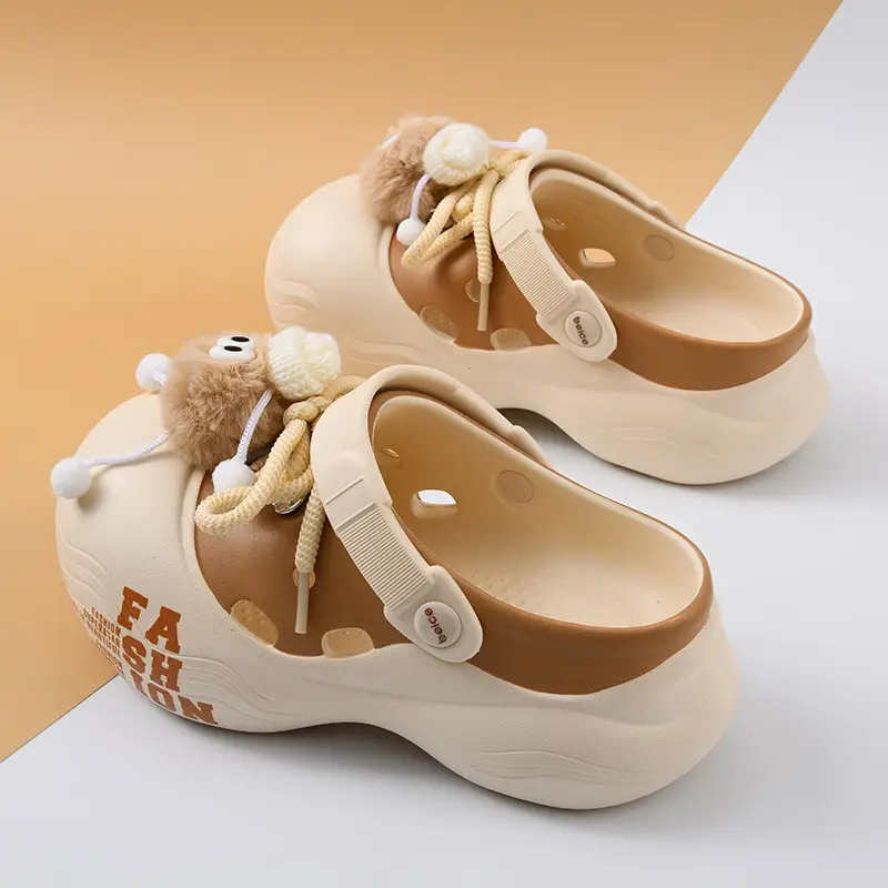 Thick-soled Cave Shoes Women's Summer Height-increasing Non-slip Slippers EVA Deodorant Breathable Cartoon All-match Beach Toe Slippers - Image 3