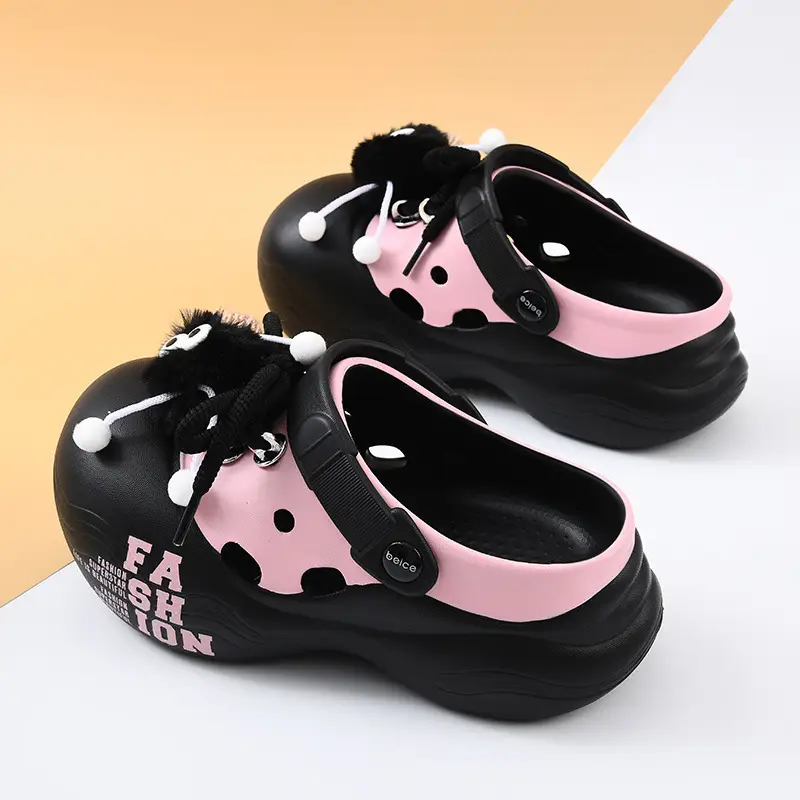 Thick-soled Cave Shoes Women's Summer Height-increasing Non-slip Slippers EVA Deodorant Breathable Cartoon All-match Beach Toe Slippers - Image 4