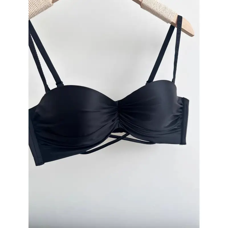 Pearlescent satin pure underwear women's small breasts gather to show the big autumn and winter Japanese without steel ring anti-sagging red bra.