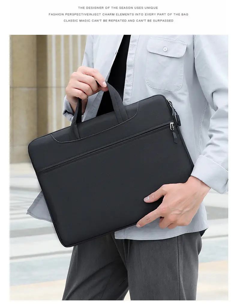15-inch Oxford Cloth Business Briefcase Grey — feature 39