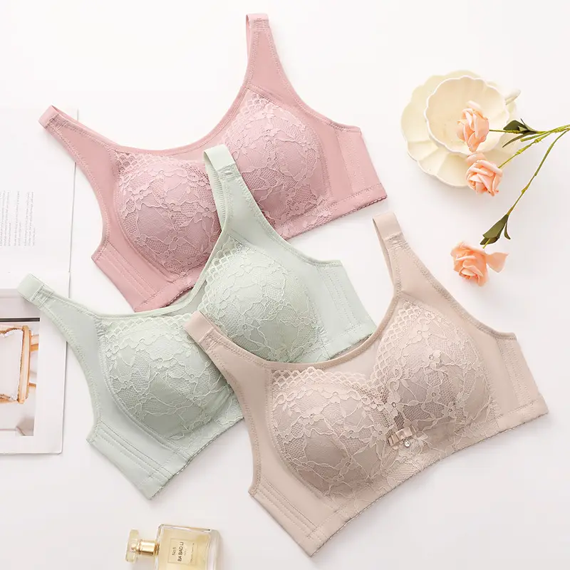 Cross-border New plus size Comfortable Breathable Anti-running Light Tube-free Underwear without Steel Ring Gather-up Beautiful Back Non-steel Ring Bra — feature 1