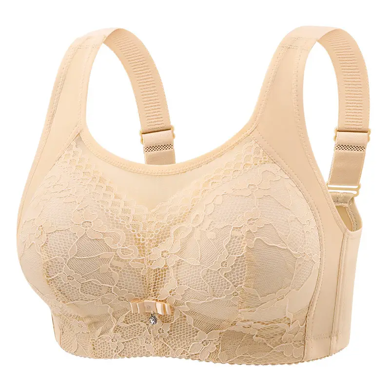 Cross-border New plus size Comfortable Breathable Anti-running Light Tube-free Underwear without Steel Ring Gather-up Beautiful Back Non-steel Ring Bra