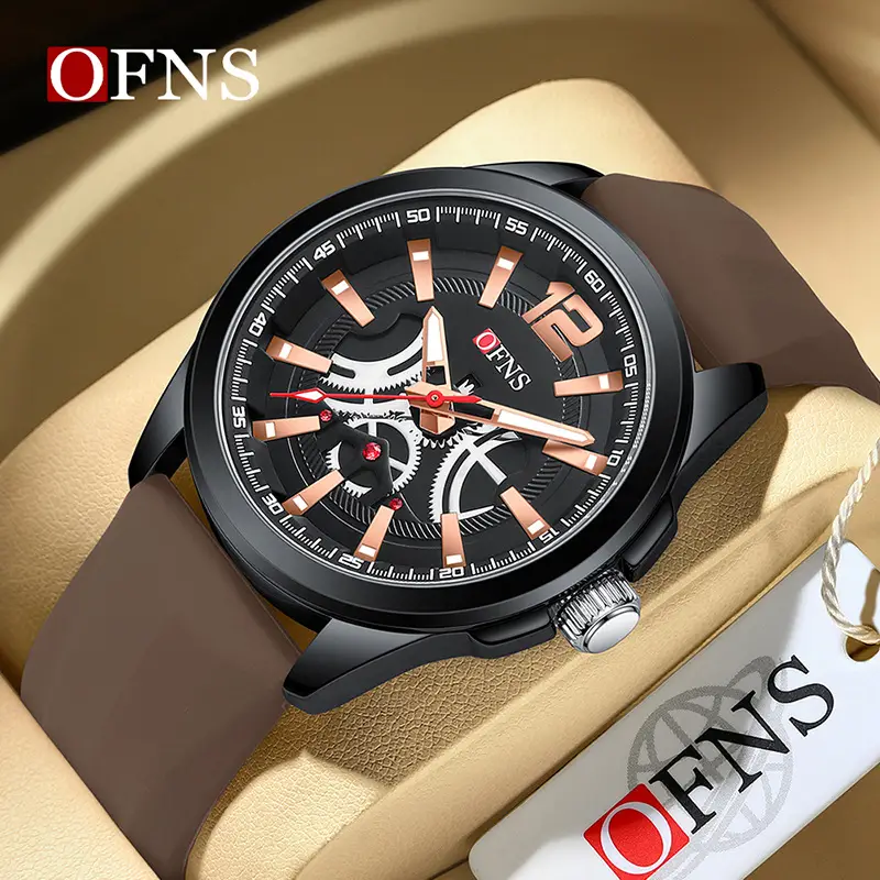 O'Fani Men's Silicone Luminous Quartz Watch White Black Red Green - Image 8