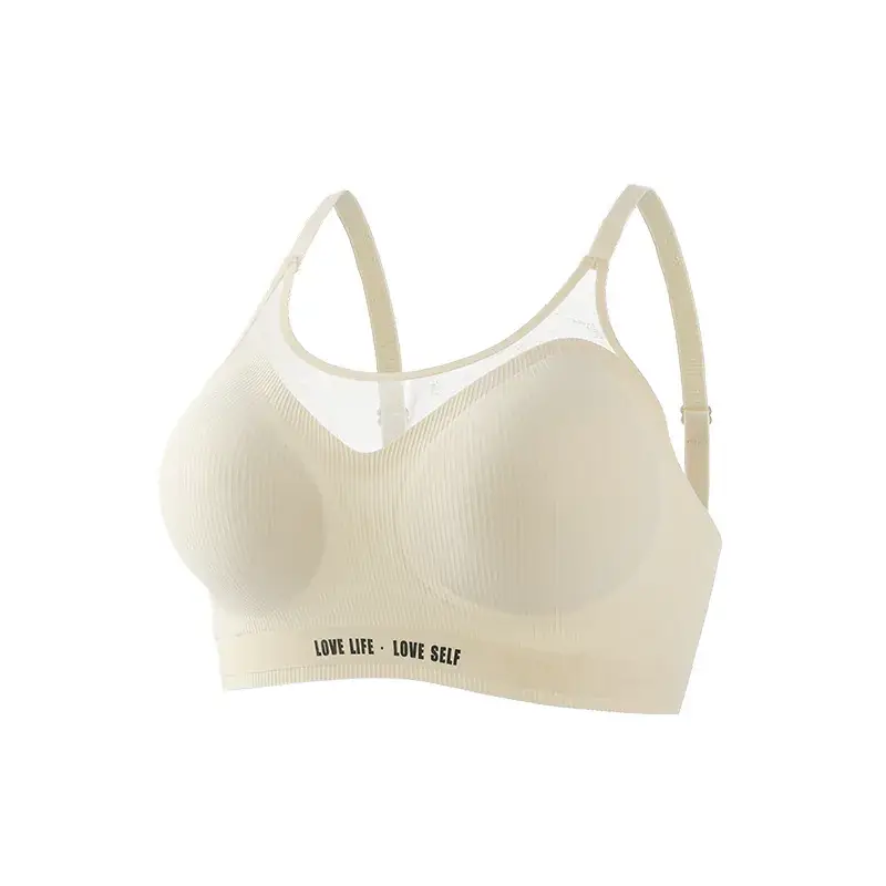 Women's Semi-Fixed Latex Jelly Tube Bra with Three-Dimensional Design