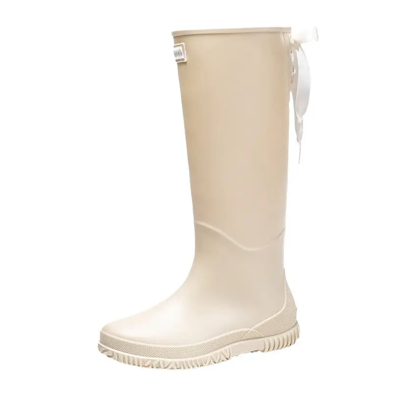 Fashion Mid-high Women's Rain Shoes Rain Boots Waterproof Non-slip Warm Fishing Work Boots Four Seasons Takeaway Rubber Shoes Water Boots - Image 17