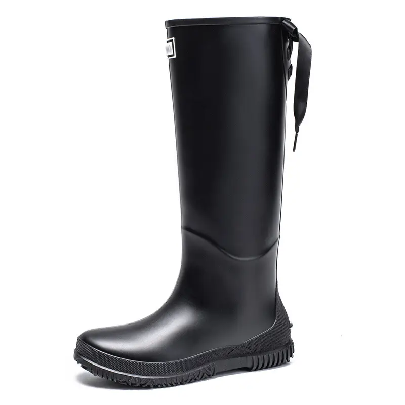 Fashion Mid-high Women's Rain Shoes Rain Boots Waterproof Non-slip Warm Fishing Work Boots Four Seasons Takeaway Rubber Shoes Water Boots - Image 2