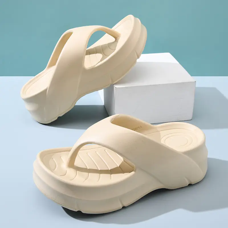 Women's Thick Bottom Flip-Flops All-Match Wear-Resistant Non-Stinky Foot Sandals EVA Home Non-Slip Slip-on Feeling Exterior Wear Beach Slippers - Image 6