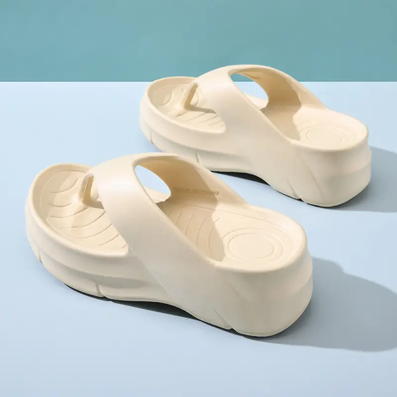 Women's Thick Bottom Flip-Flops All-Match Wear-Resistant Non-Stinky Foot Sandals EVA Home Non-Slip Slip-on Feeling Exterior Wear Beach Slippers - Image 3