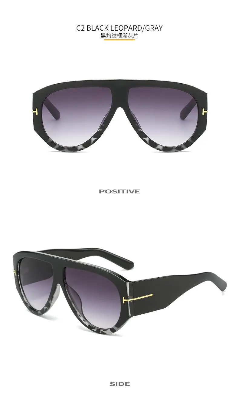 Black Anti-Ultraviolet Big Frame T Sunglasses β feature 11