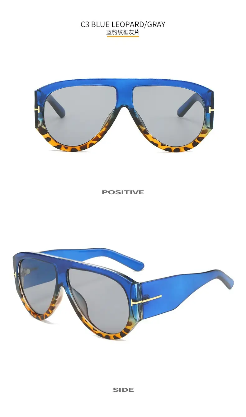 Black Anti-Ultraviolet Big Frame T Sunglasses β feature 12