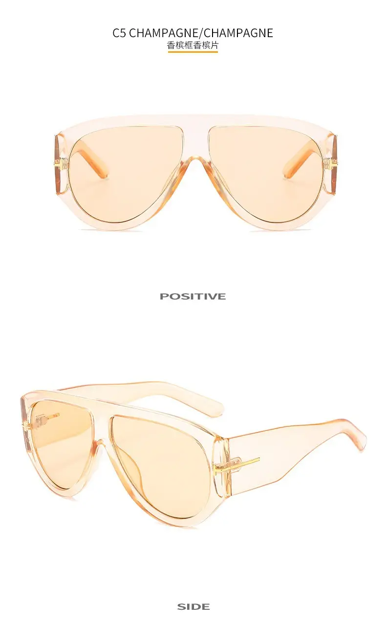Black Anti-Ultraviolet Big Frame T Sunglasses β feature 14