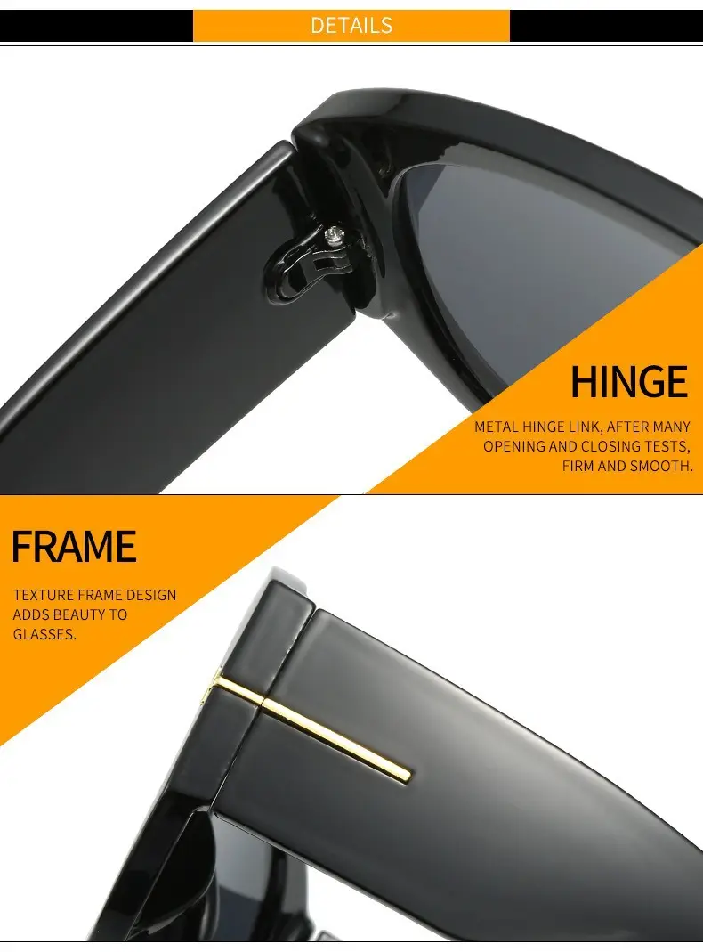 Black Anti-Ultraviolet Big Frame T Sunglasses β feature 17