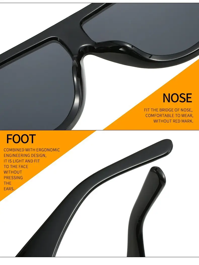 Black Anti-Ultraviolet Big Frame T Sunglasses β feature 18
