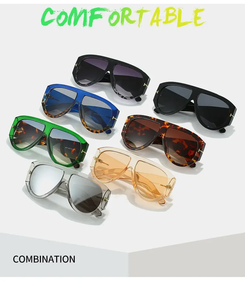 Black Anti-Ultraviolet Big Frame T Sunglasses β feature 6