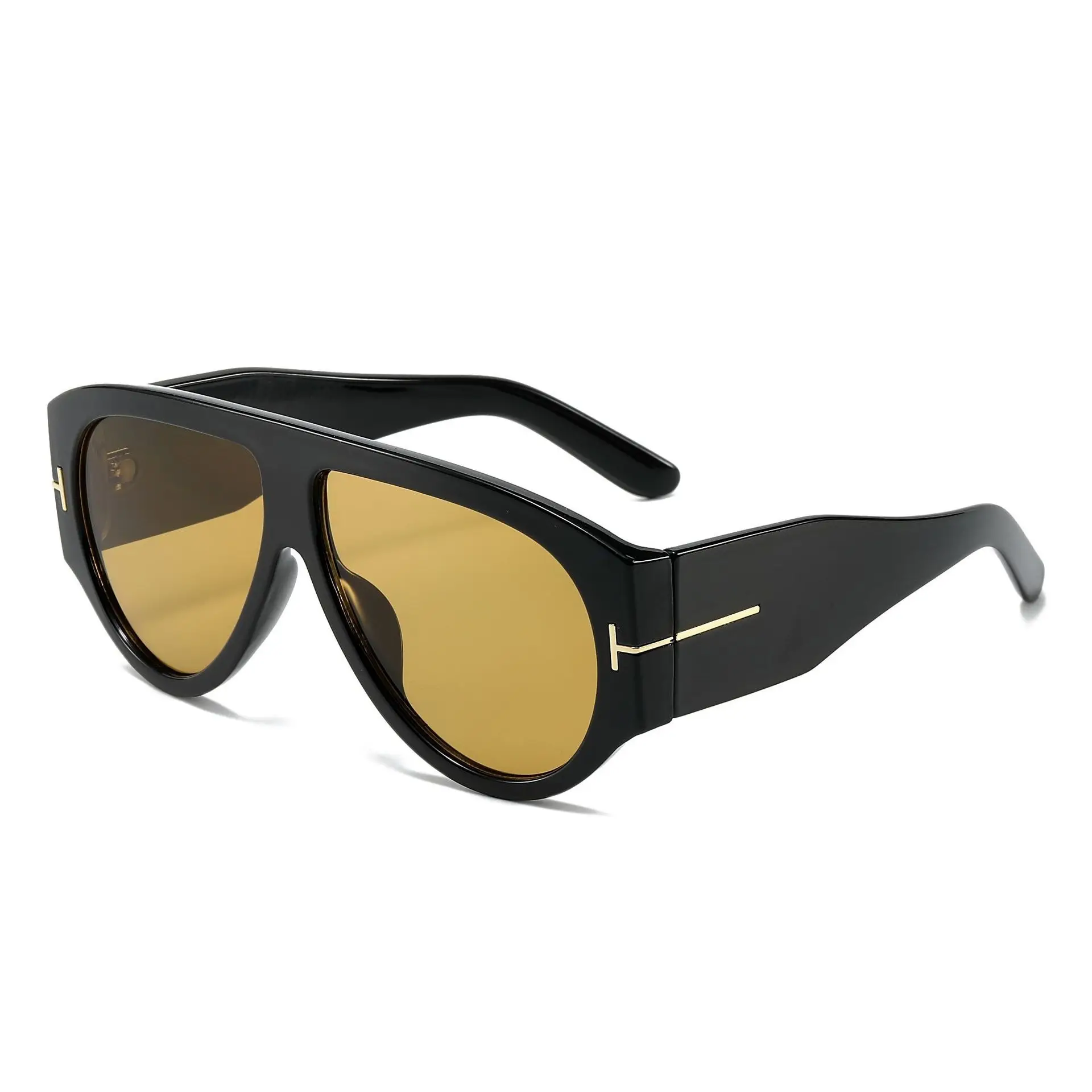 Black Anti-Ultraviolet Big Frame T Sunglasses