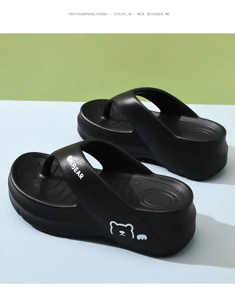 Flip-Flops for Women's Summer Outer Wear, Thick-Soled Non-Slip Wear-Resistant Sandals, Eva Home-Feeling Versatile High-Bottom Slippers — feature 17