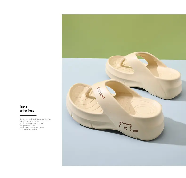 Flip-Flops for Women's Summer Outer Wear, Thick-Soled Non-Slip Wear-Resistant Sandals, Eva Home-Feeling Versatile High-Bottom Slippers — feature 8