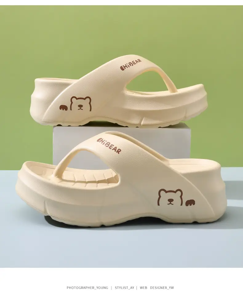 Flip-Flops for Women's Summer Outer Wear, Thick-Soled Non-Slip Wear-Resistant Sandals, Eva Home-Feeling Versatile High-Bottom Slippers — feature 9