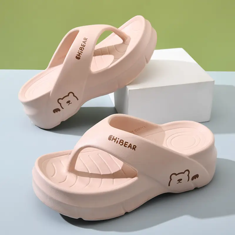 Flip-Flops for Women's Summer Outer Wear, Thick-Soled Non-Slip Wear-Resistant Sandals, Eva Home-Feeling Versatile High-Bottom Slippers - Image 2