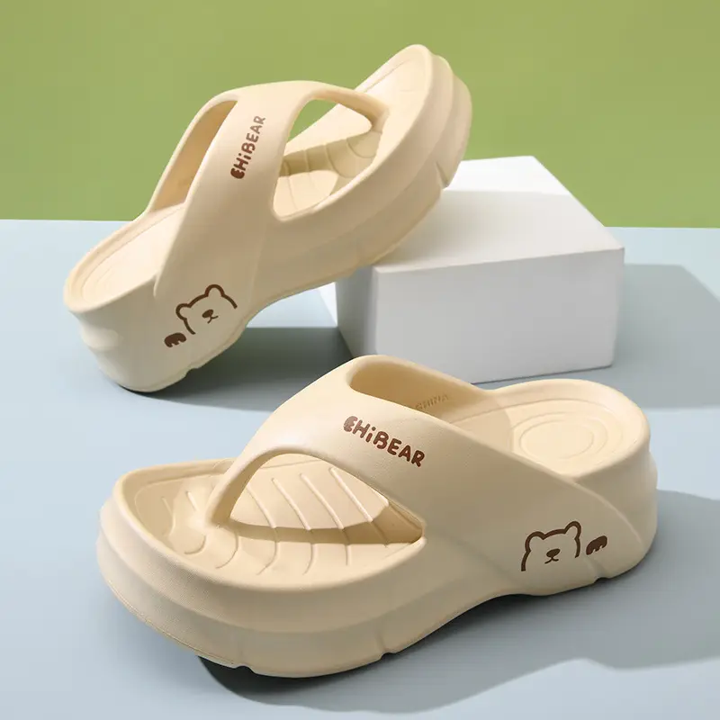 Flip-Flops for Women's Summer Outer Wear, Thick-Soled Non-Slip Wear-Resistant Sandals, Eva Home-Feeling Versatile High-Bottom Slippers - Image 3