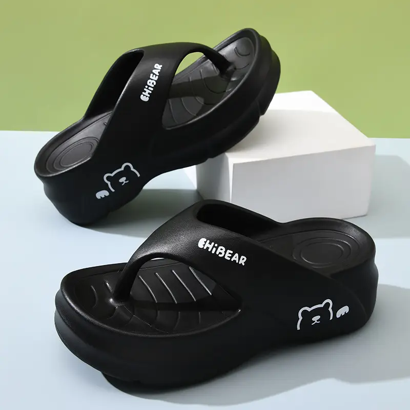 Flip-Flops for Women's Summer Outer Wear, Thick-Soled Non-Slip Wear-Resistant Sandals, Eva Home-Feeling Versatile High-Bottom Slippers - Image 4