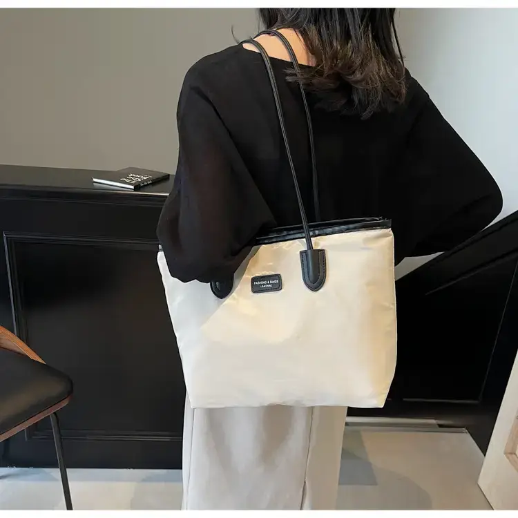 Women's Waterproof Underarm Tote Bag Black Large Capacity — feature 10
