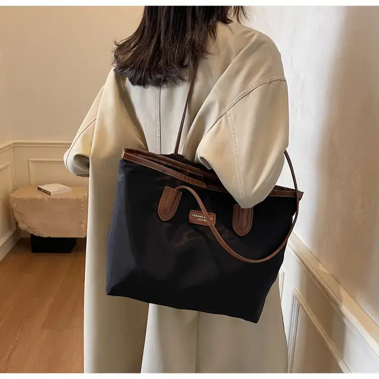Women's Waterproof Underarm Tote Bag Black Large Capacity — feature 15